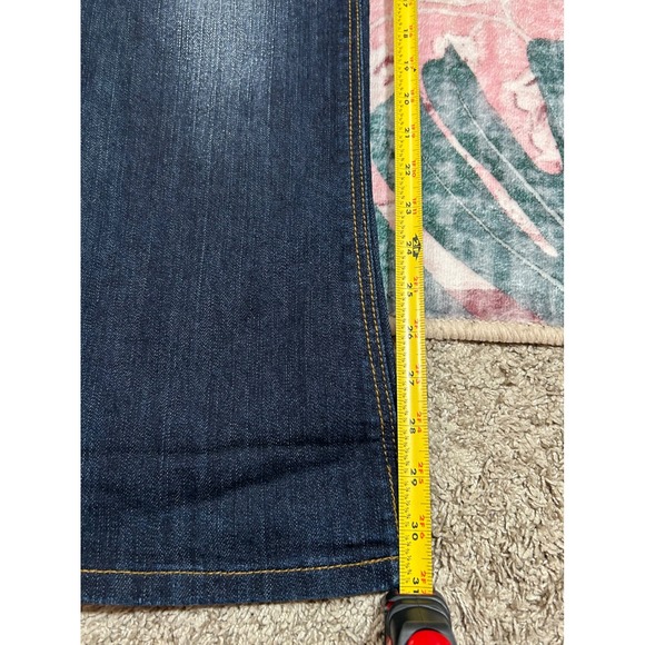 Y2K Southpole Dark Wash Low Rise Flare Jeans Rhinestone Embellished Size 9 - Picture 8 of 8